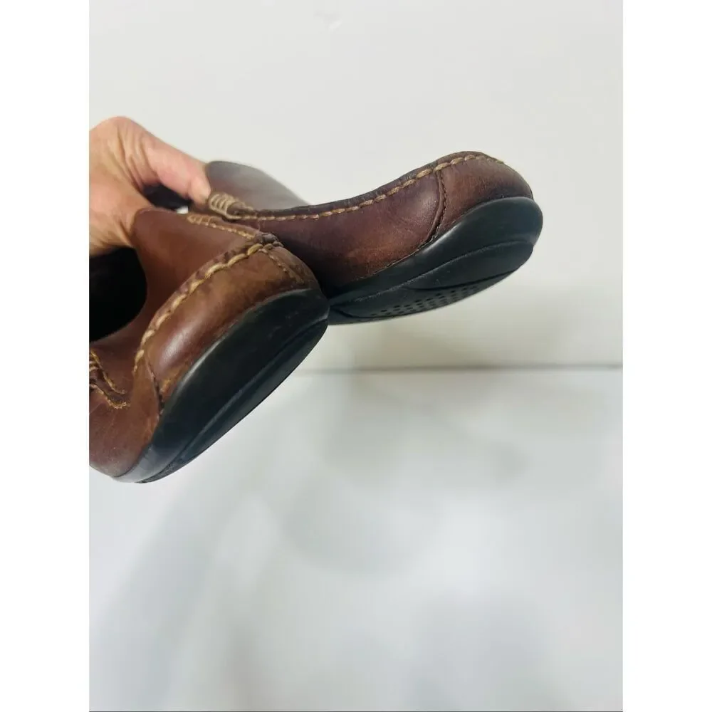 GEOX Respira Brown Leather Men's Slip On Driving Loafers Size 10